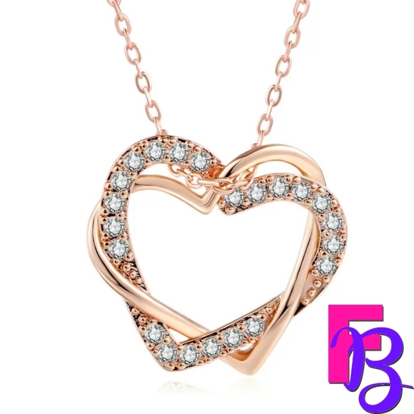 *NEW!* 18K White Gold Heart to Heart CZ Necklace - Picture 5 of 10